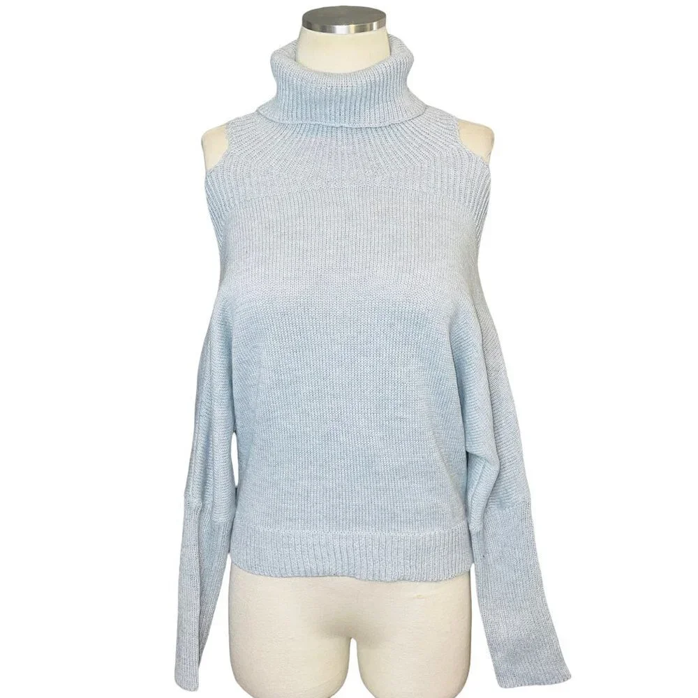 Lovers and Friends Anisa Turtleneck Sweater in Heather Grey XSmall New Knit Top